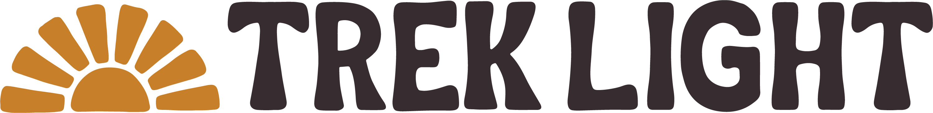 Trek Light logo featuring stylized sun graphic in orange and bold lettering.