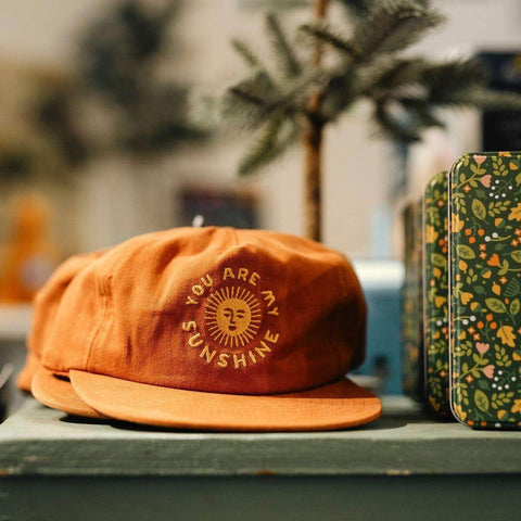 You Are My Sunshine Hat - Trek Light 5-Panel Snapback with Embroidered Design, Flat Brim, 100% Cotton Twill, Unisex, One Size
