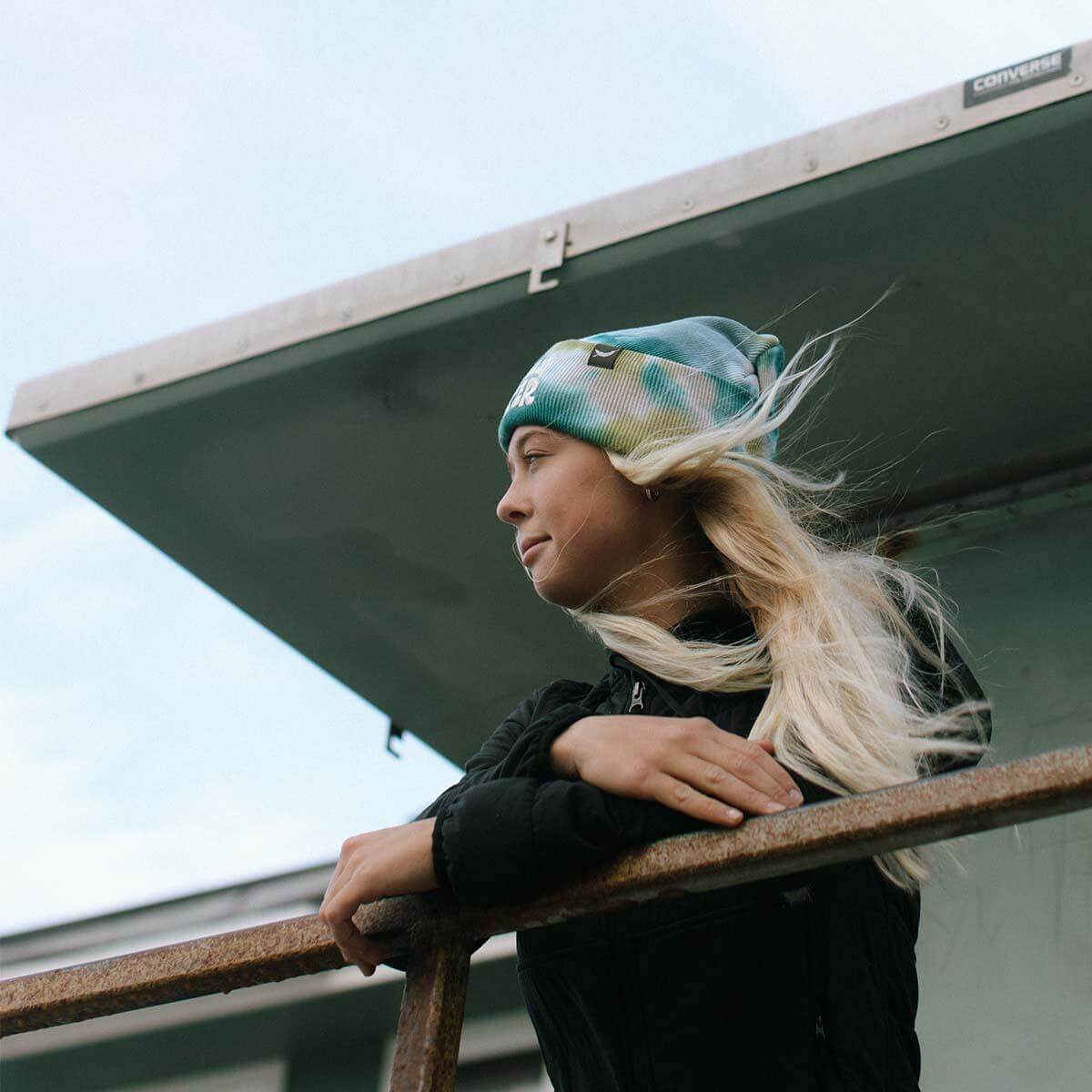 Happiest Camper Tie Dye Beanie - Trek Light