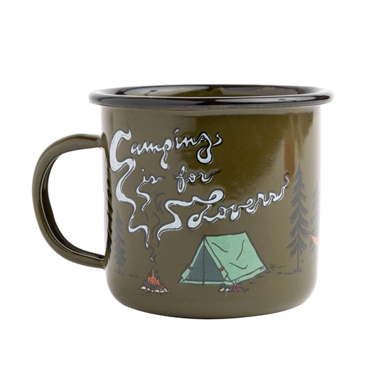 Darware Enamel Camping Coffee Mugs (Set of 4, 16oz, Green); Metal Cups for Hiking, Travel, Fishing, Picnics, and Hunting; Lightweight and Portable