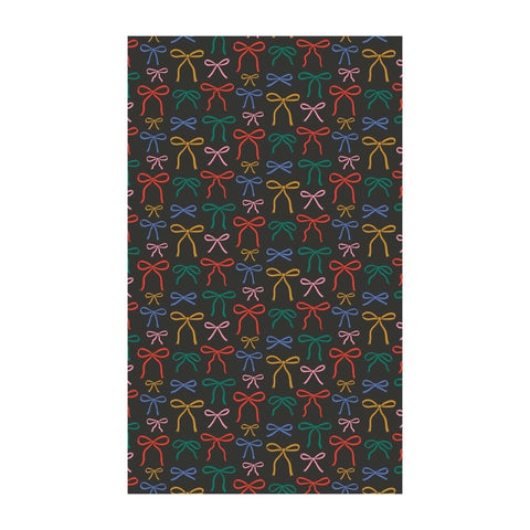 Colorful holiday bows kitchen, tea, and dish towel with eco-friendly recycled materials and super absorbent Grip-Tex fabric.