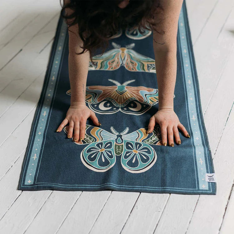 Boho Bath Towel with Yoga Girl Print– Handcrafted for Yoga
