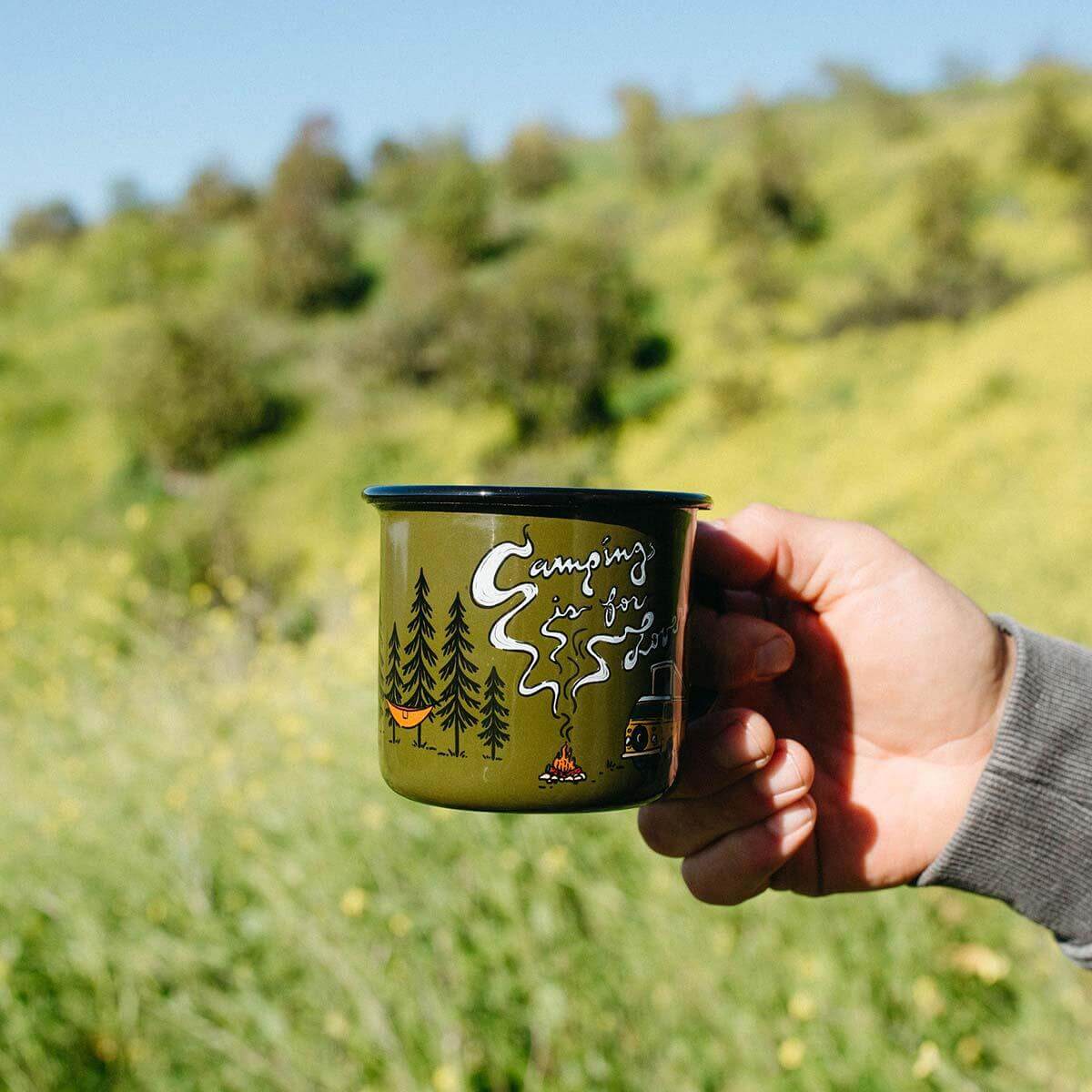 Camping Is For Lovers Enamel Mug - Trek Light