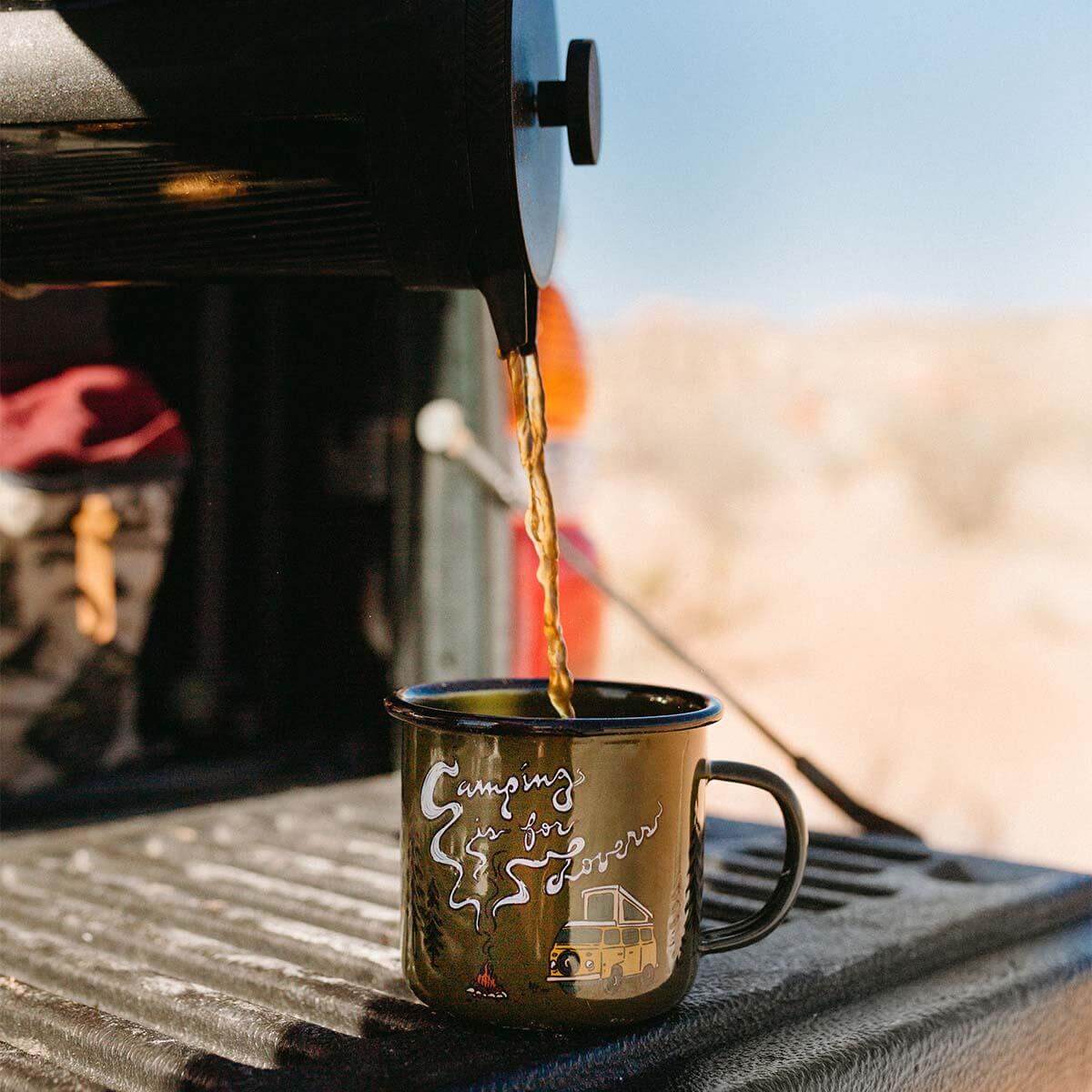 Camping Is For Lovers Enamel Mug - Trek Light