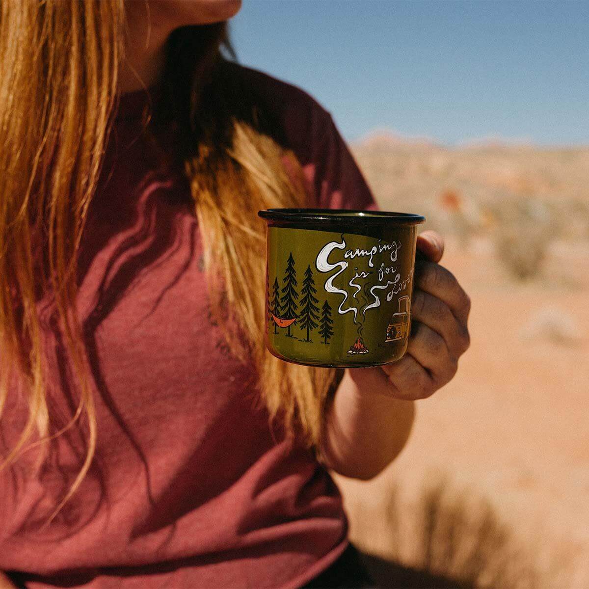 Camping Is For Lovers Enamel Mug - Trek Light