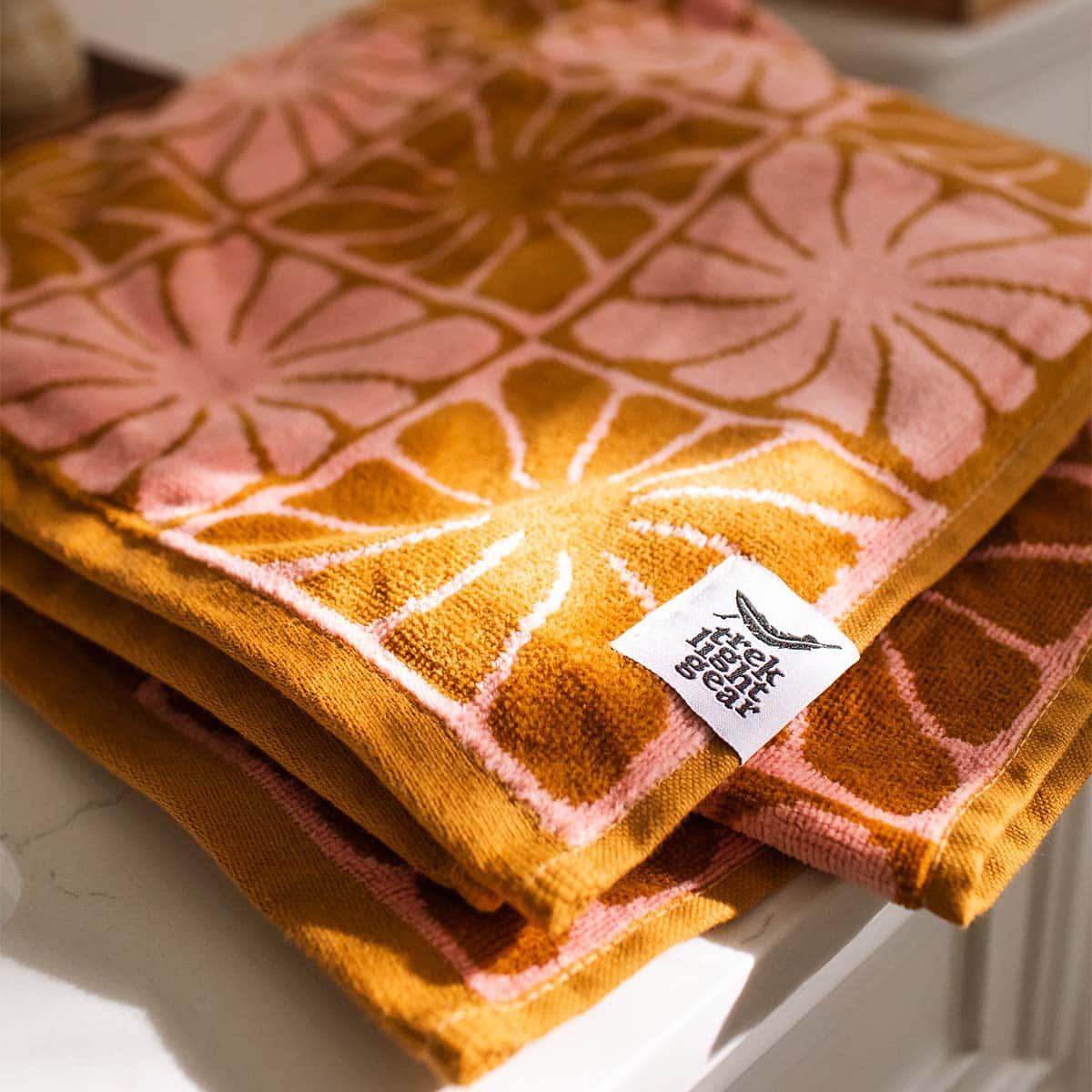 Groovy Flowers Bath Towel. 100% Sustainably Sourced Cotton. Super Soft