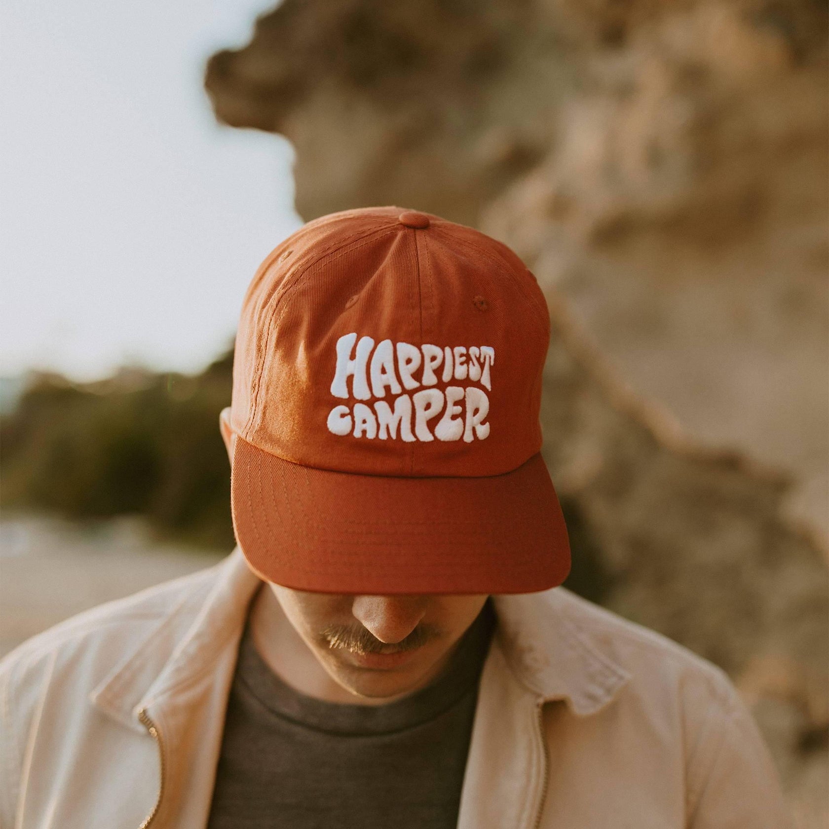 Happiest Camper Hat. Hats For Outdoor Lovers. Trek Light.