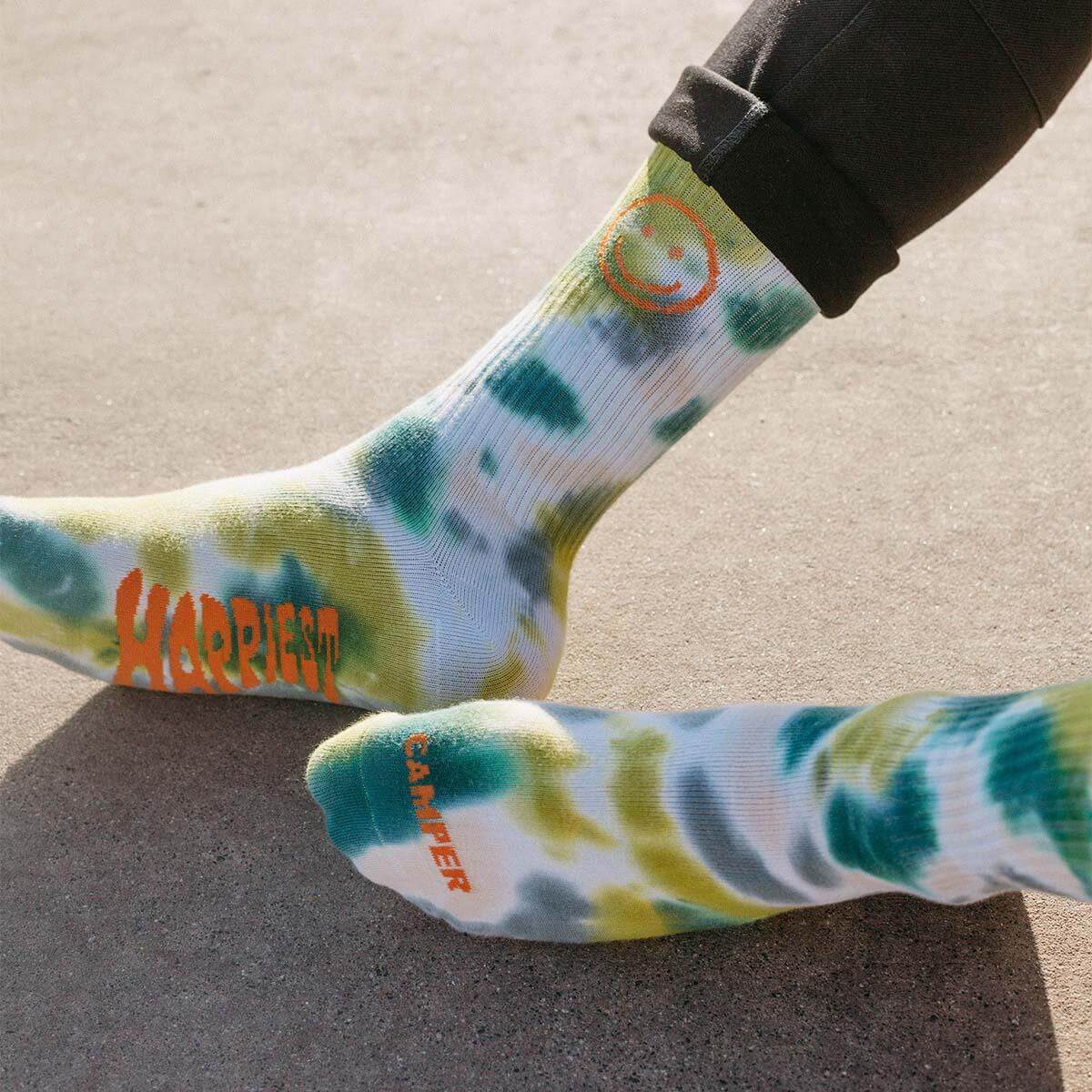 Happiest Camper Tie Dye Socks - Trek Light