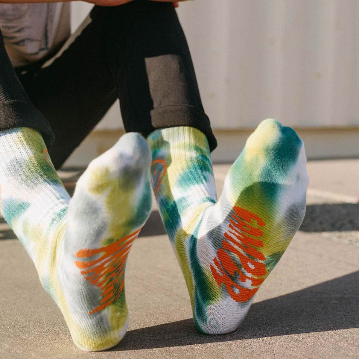 Happiest Camper Tie Dye Socks. Soft & Cozy Everyday Socks. Trek Light.