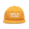 Happy To Be Here 6-Panel Snapback Hat in Yellow - Trek Light