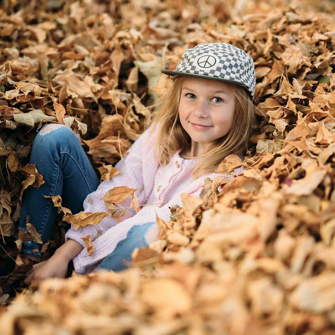 Peace Checkered Kids Hat - Trek Light