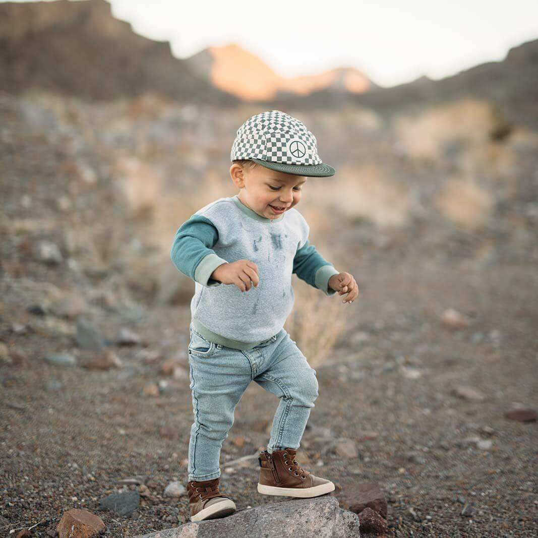 Peace Checkered Kids Hat - Trek Light