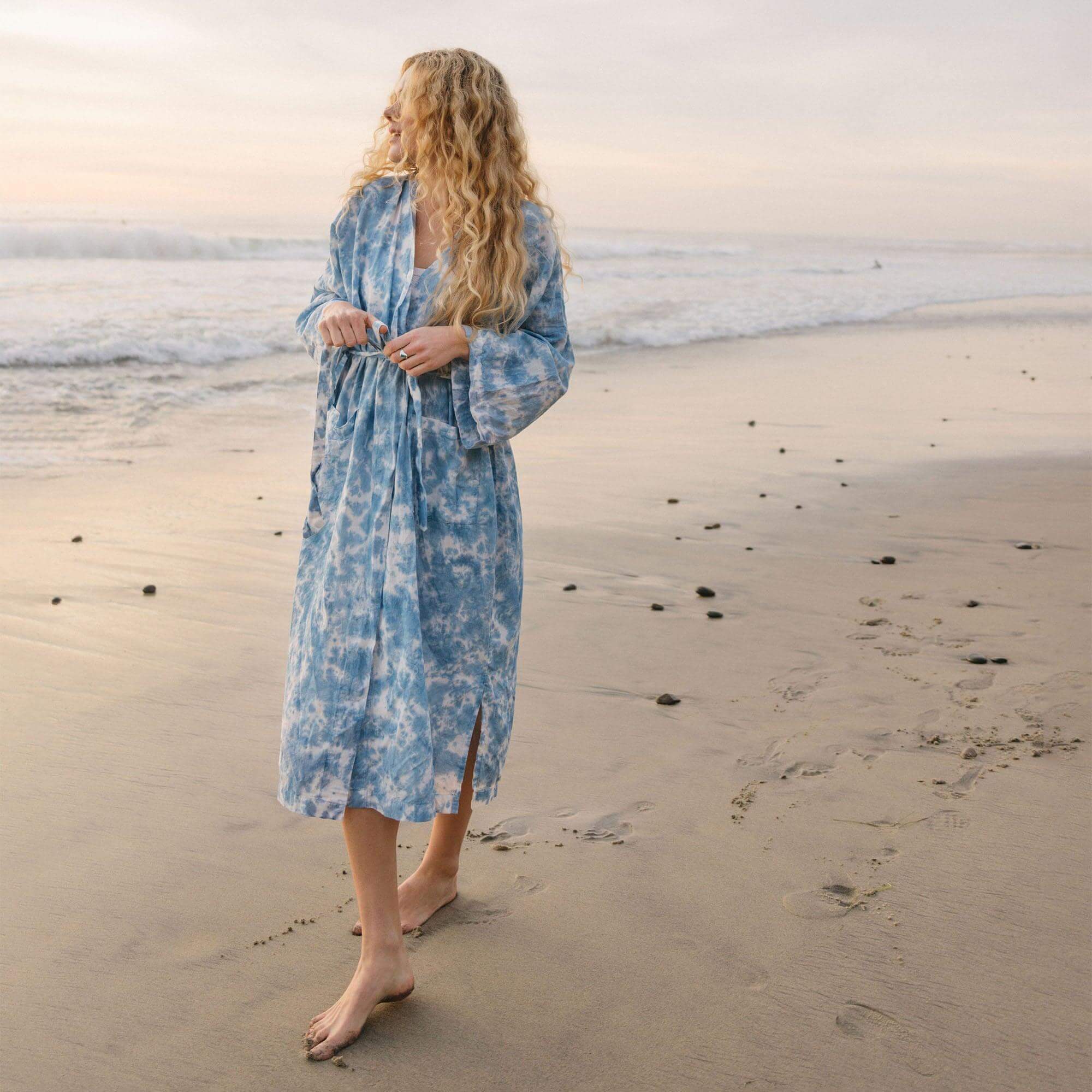 Tie and top dye robe